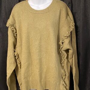 Fringe Detail Sweater in Mustard